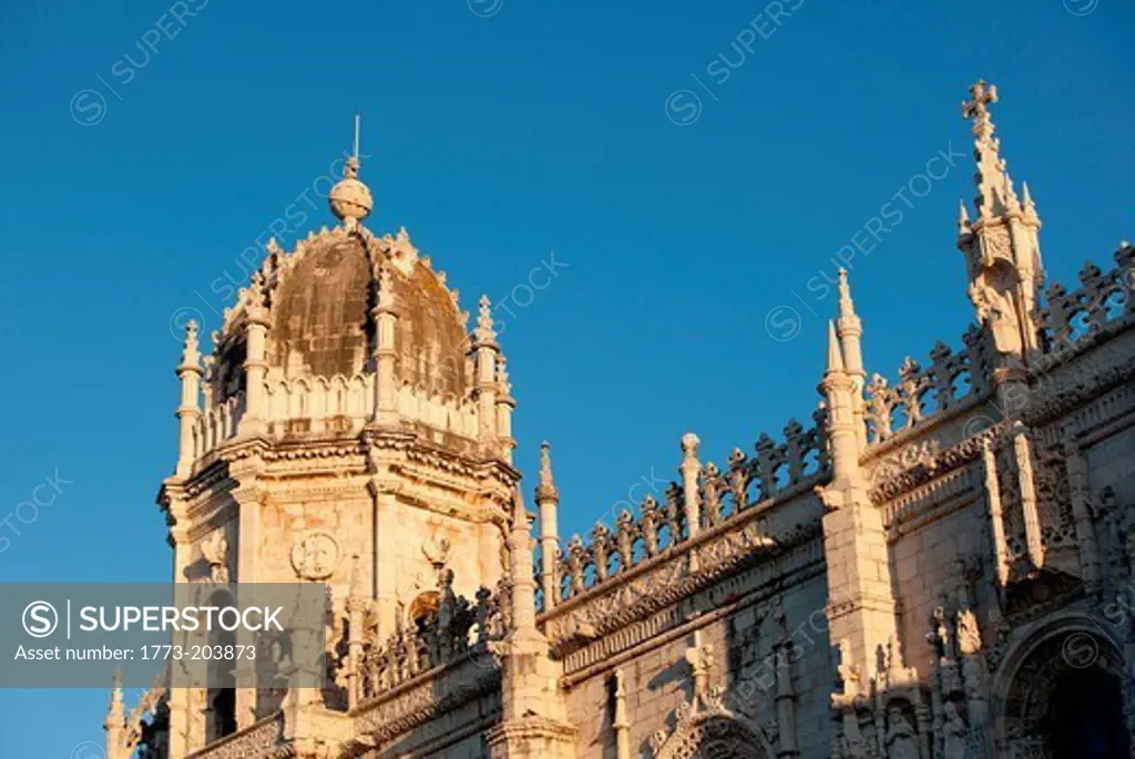 A dome of the great Jeronimos Monastery, a UNESCO World Heritage Site in Lisbon, Portugal