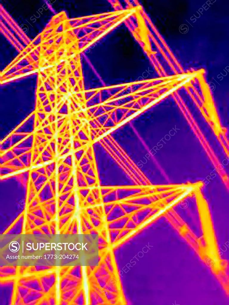 Electricity pylon, thermal image