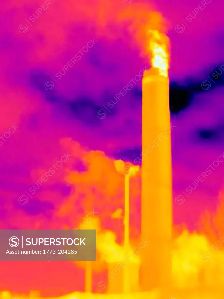 Chimney at power station, thermal image