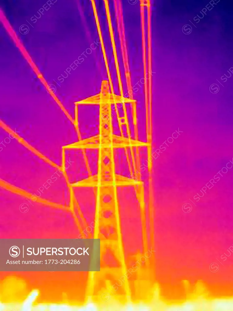 Electricity pylon, thermal image