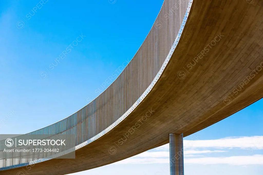 Curved footbridge from below