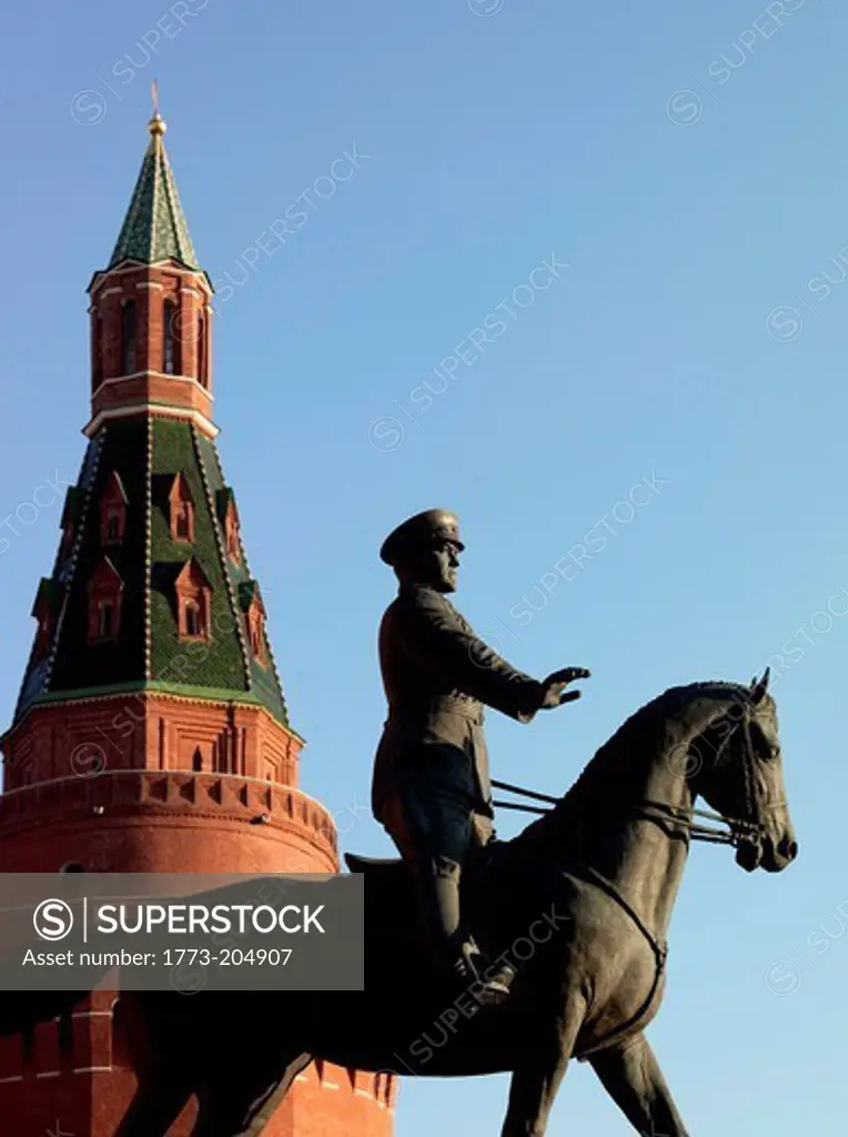 Statue of Marshall Shukov, Red Square, Moscow, Russia