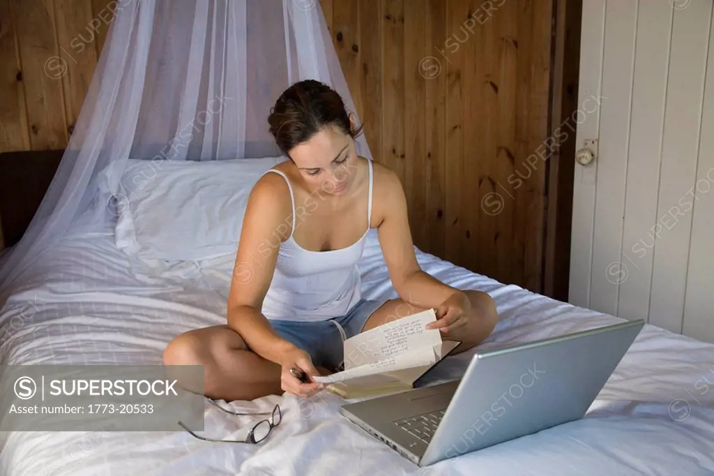 Woman reading letter