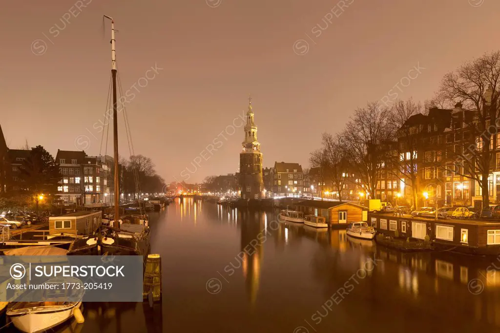 Montelbaanstoren on Oudeschans, Amsterdam, Netherlands