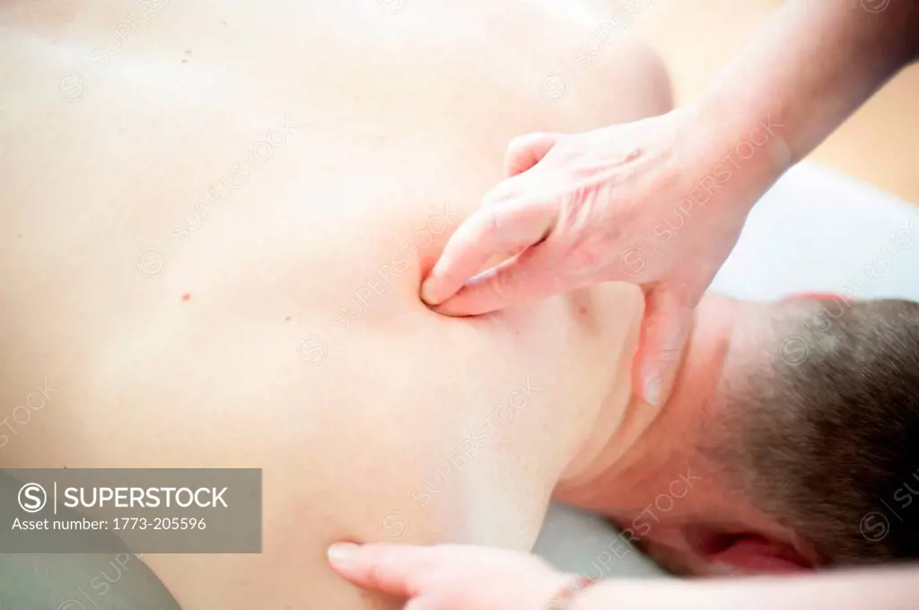 Close up of back massage