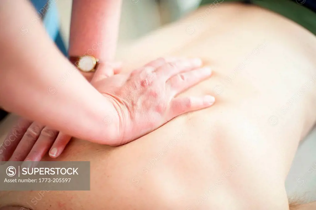 Close up of back massage