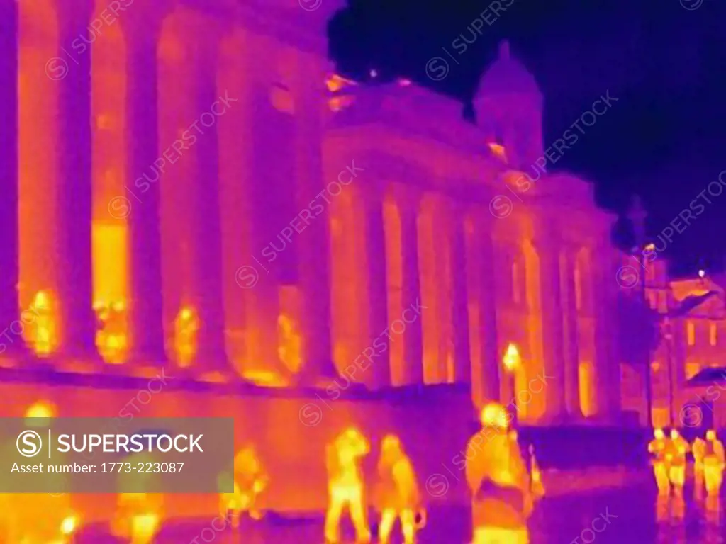 Thermal image of the National Gallery, London, UK