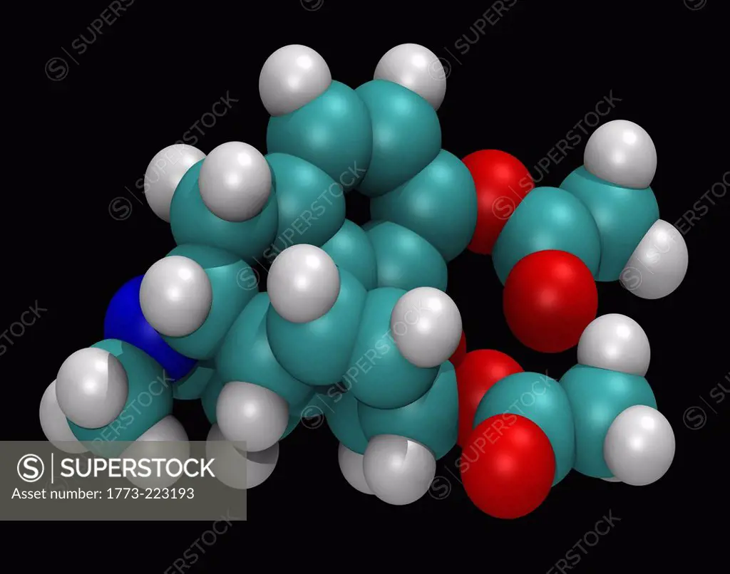 3D molecular model of heroin