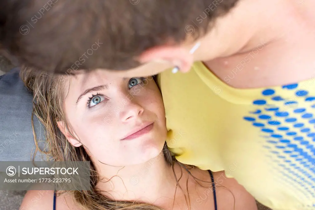 Close up of young passionate couple
