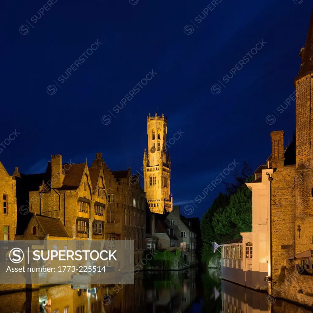 Canals of Bruges and Belfort, Belgium