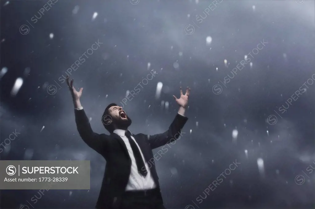 Man in the rain