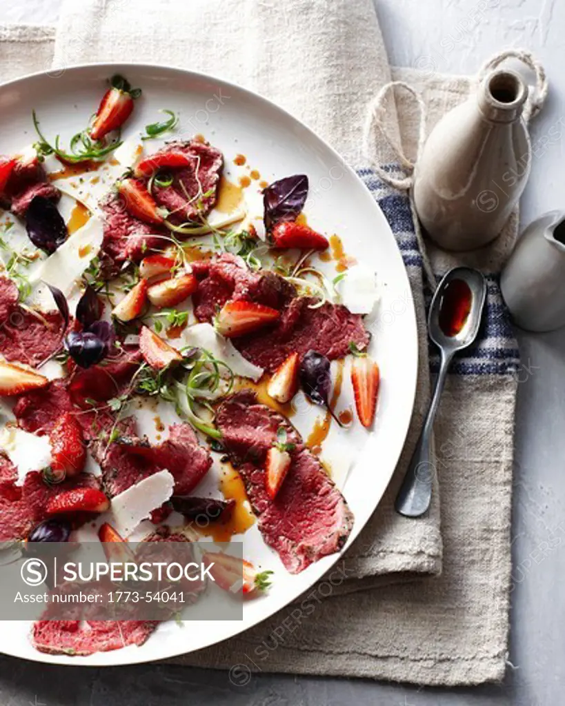 Plate of beef carpaccio