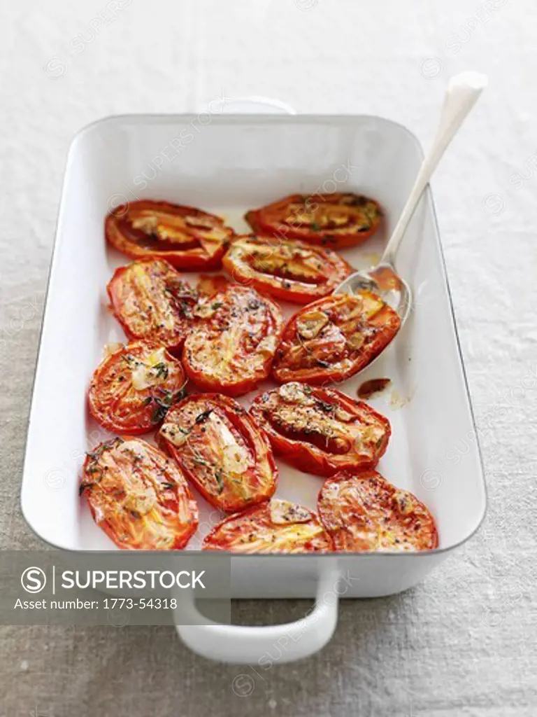 Dish of roasted tomatoes