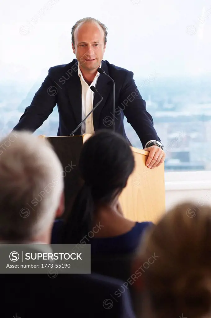 Man talking during a conference