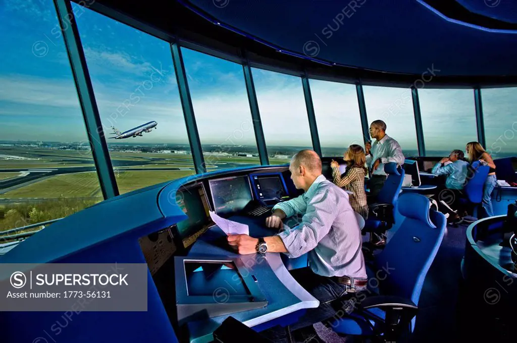The most recent generation Airport control tower Pointsman Sky Air Traffic