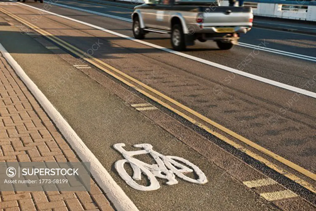 Bicycle lane on urban street