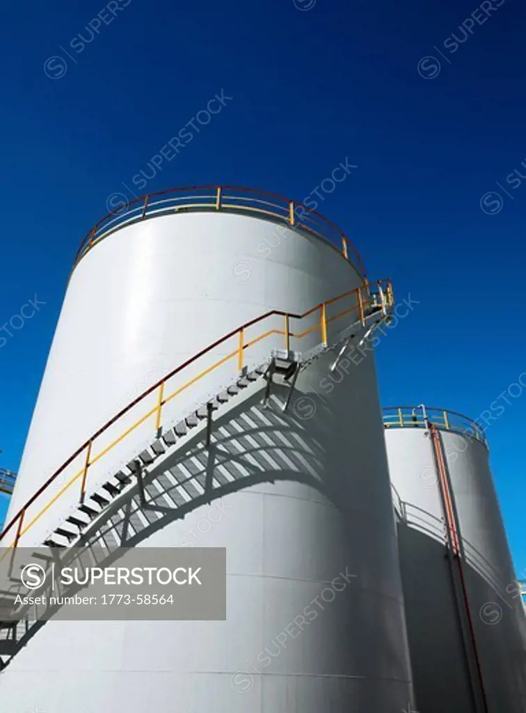 Stairs curving around water tower