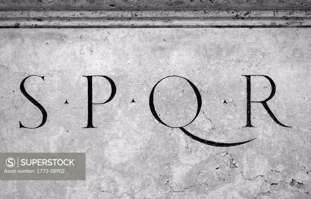 SPQR is an initialism from a Latin phrase, Senatus Populusque Romanus The Senate and People of Rome