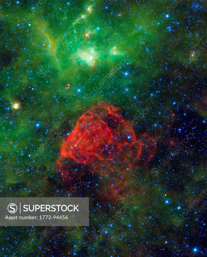 Puppis A, the remnant of a supernova explosion which could be seen on earth about 3,700 years ago.