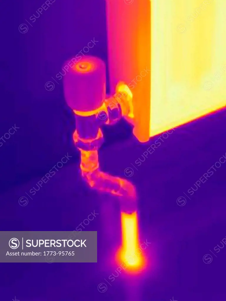 Thermal image of heating radiator
