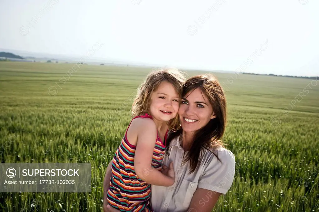 Woman and child in wheat_field