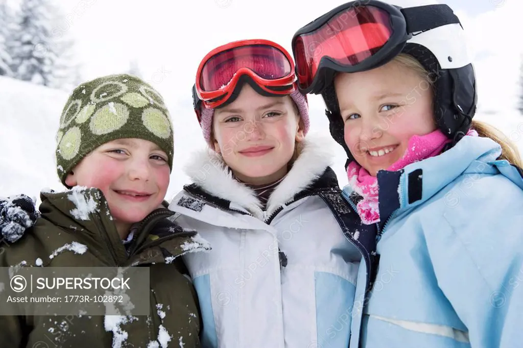 Group of children in the snow