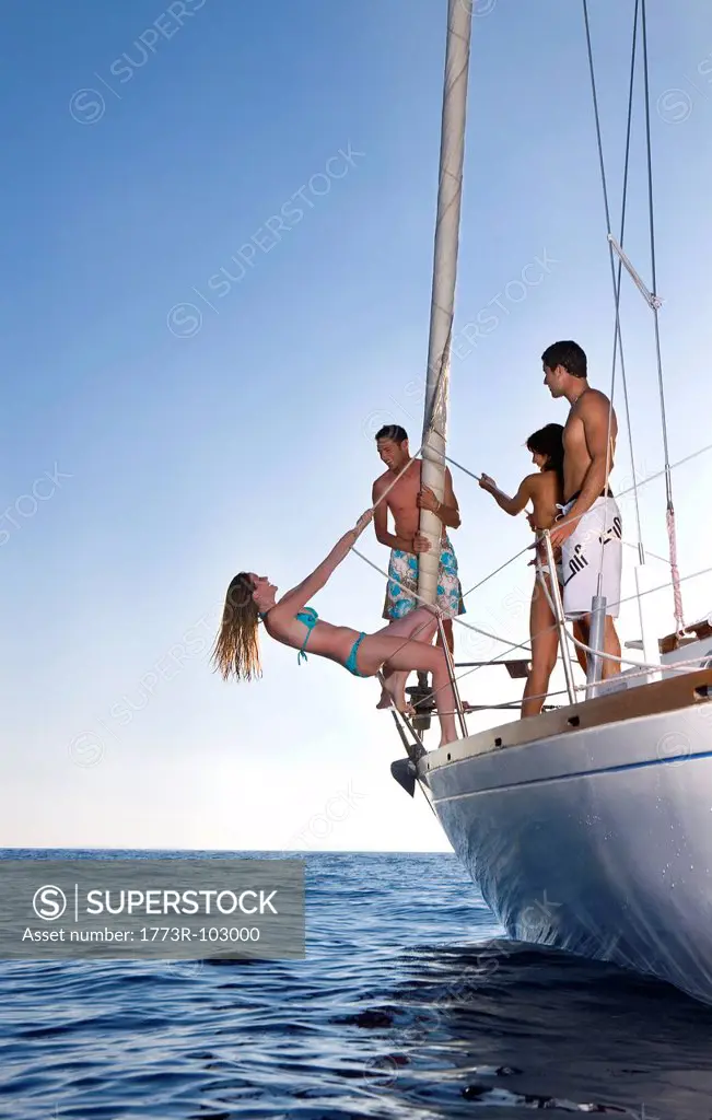 Group fun on sailboat