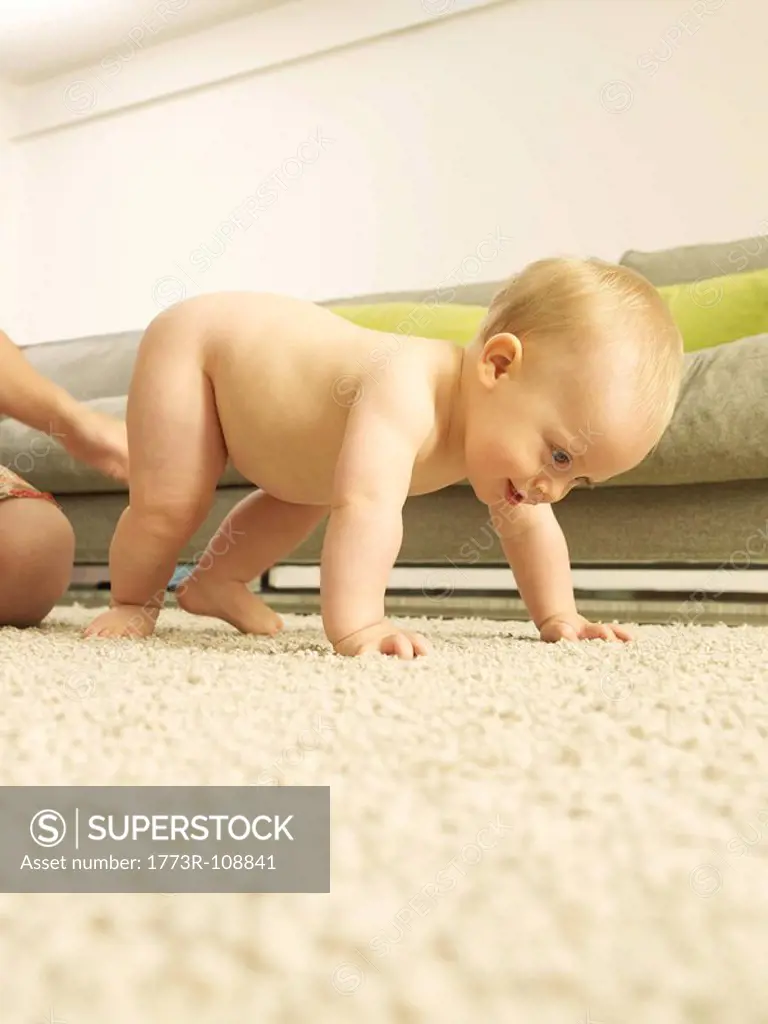 Baby trying to crawl