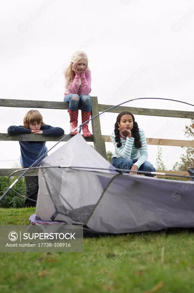 Children with tent