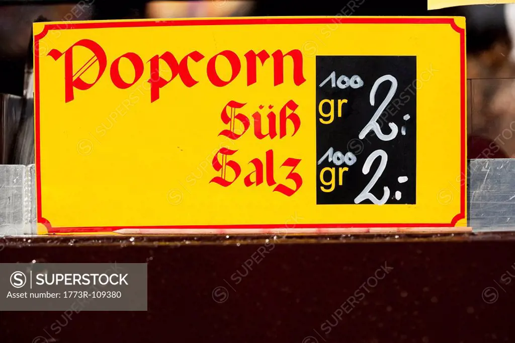 price board popcorn