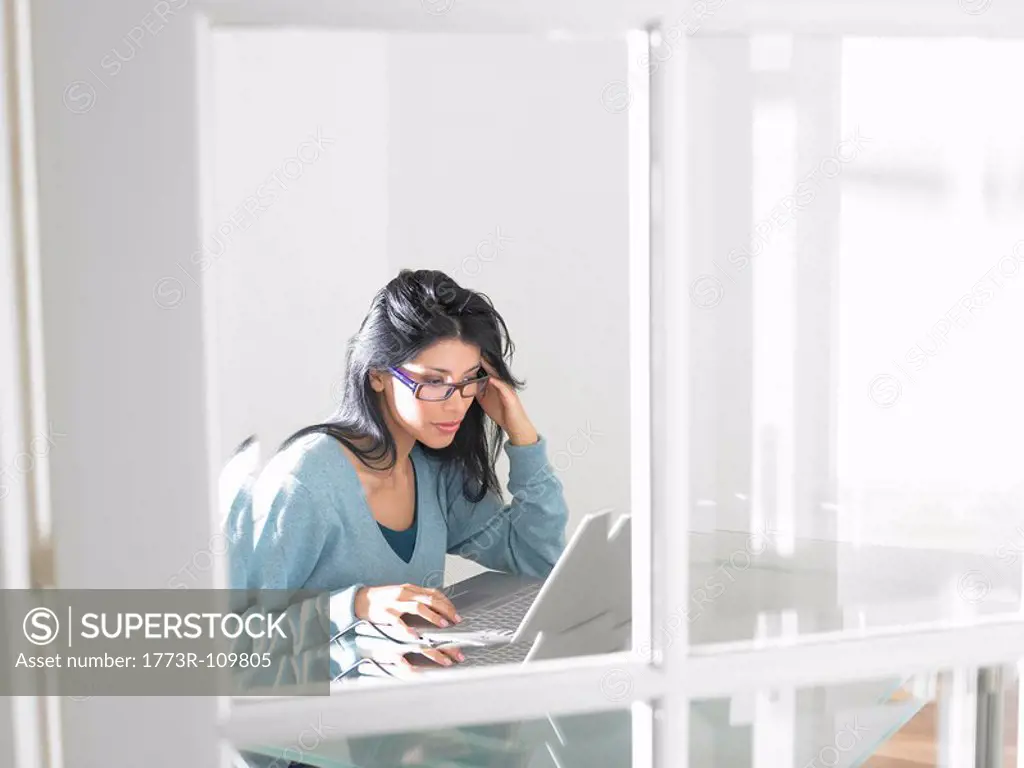 Woman working on computer