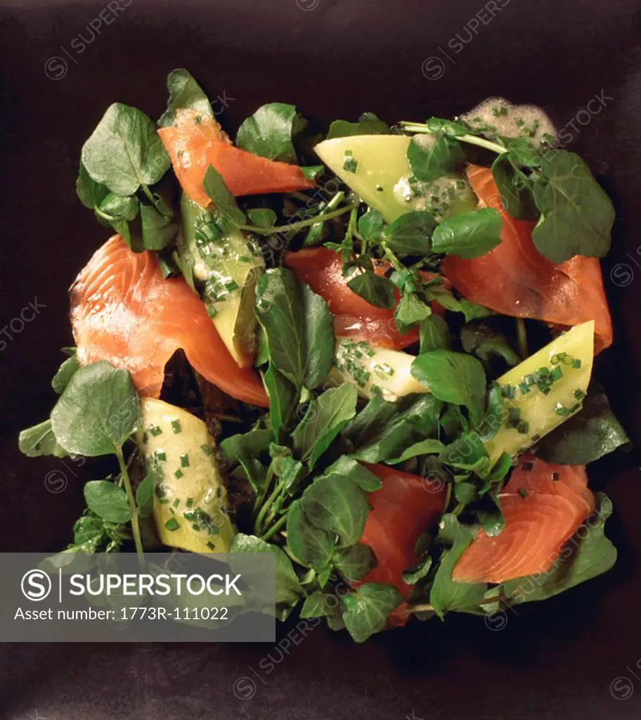 Food _ watercress and salmon salad