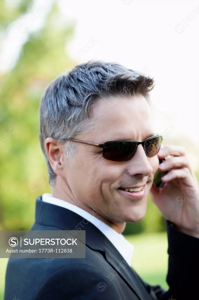 Businessman Using Cellphone