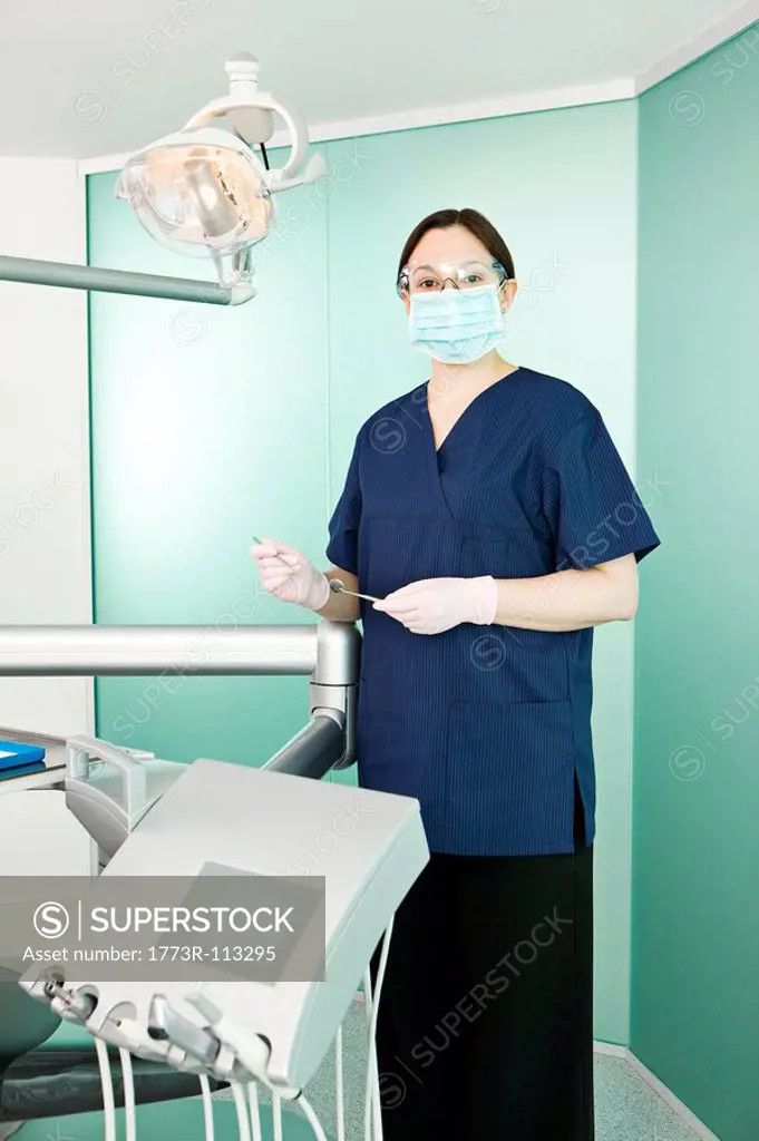 A portrait of a female dentist