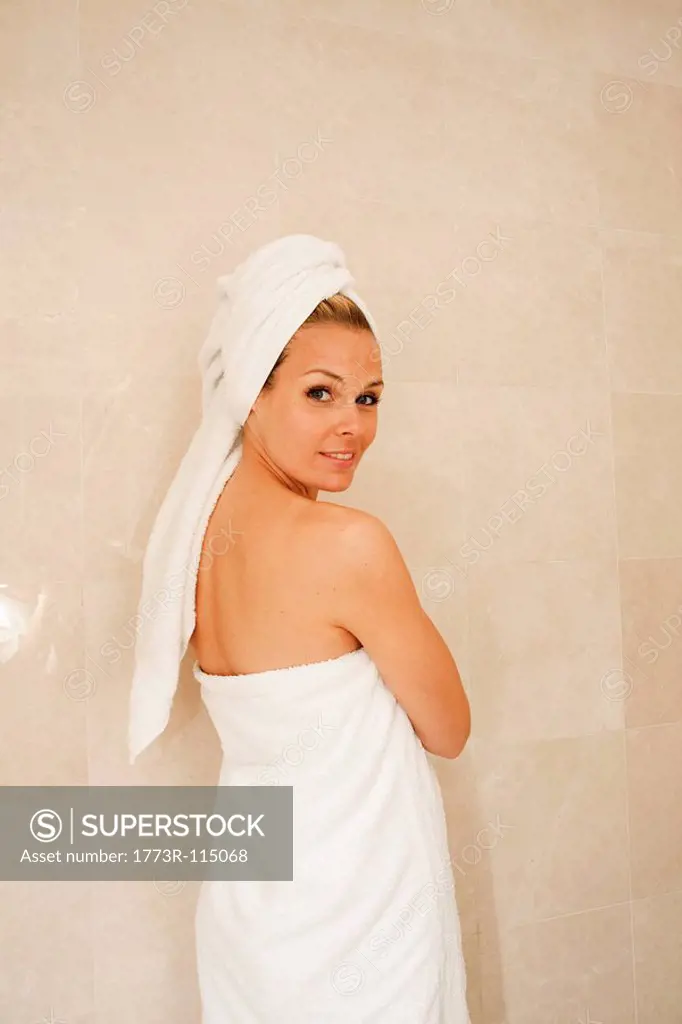 Attractive woman in shower