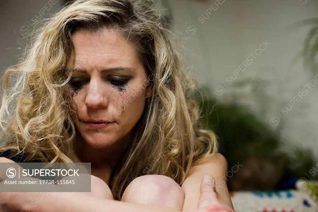 woman upset and crying