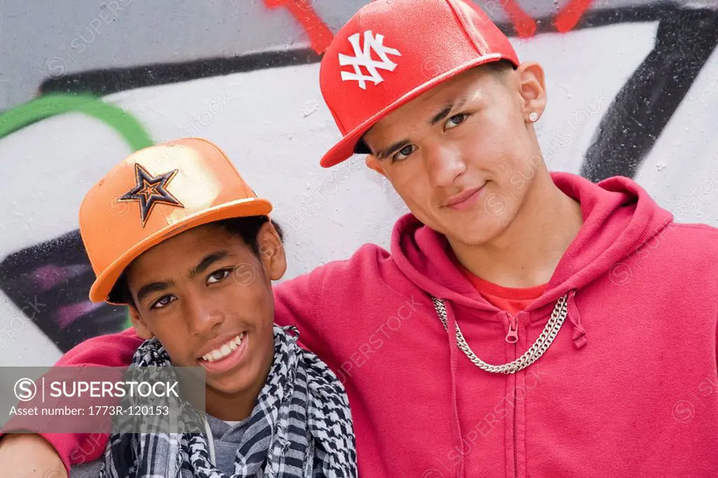 Hispanic and Black Teenagers smiling