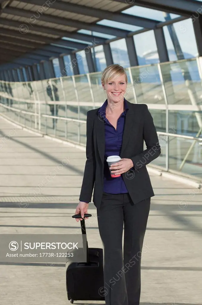 businesswoman at skywalk