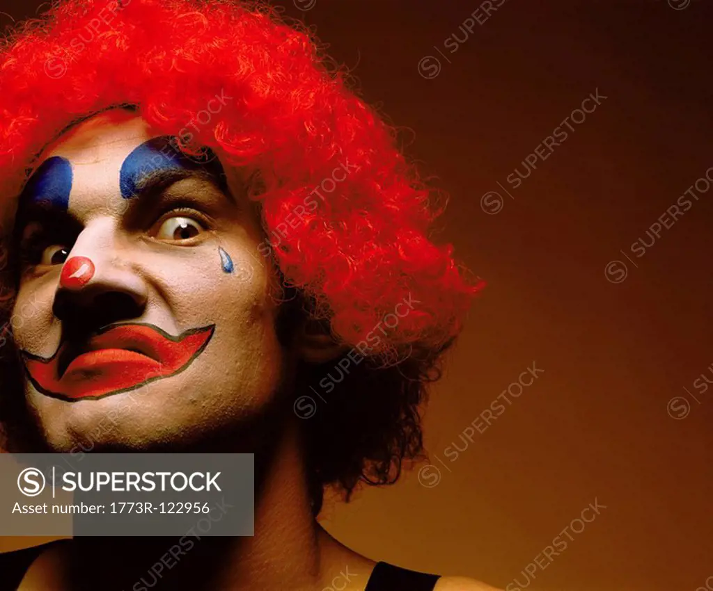 sinister looking clown