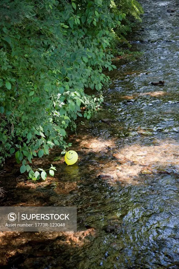 balloon in a river