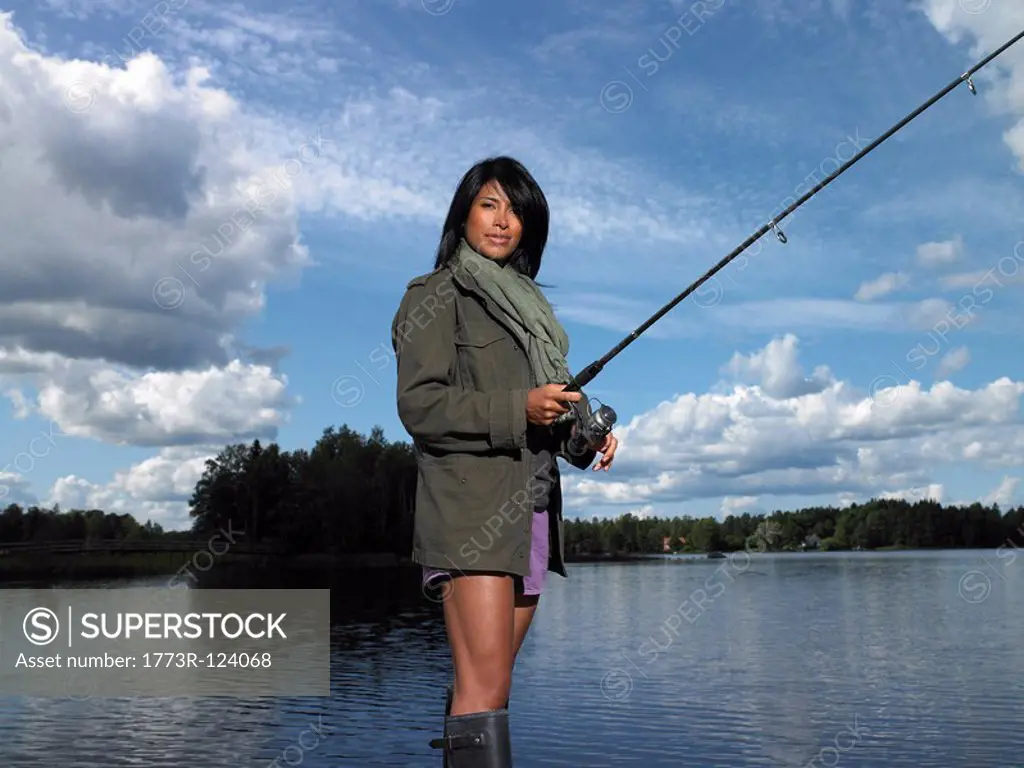 Woman fishing