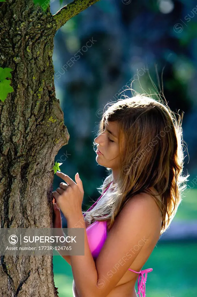 Girl with a tree