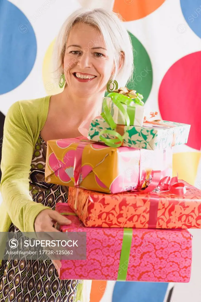 Woman holding gifts