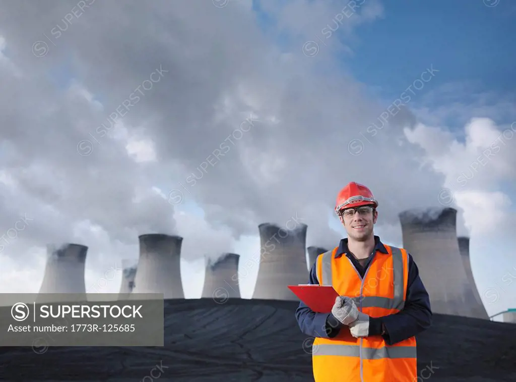 Worker At Coal Fired Power Station