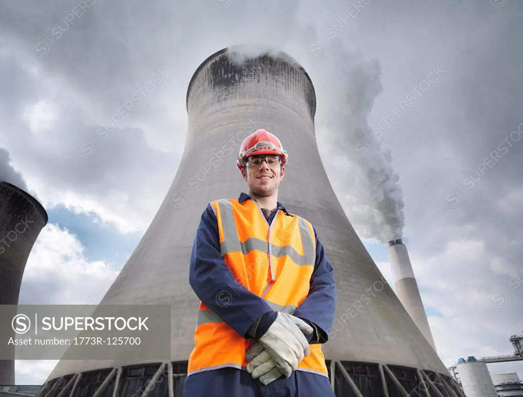 Worker At Coal Fired Power Station