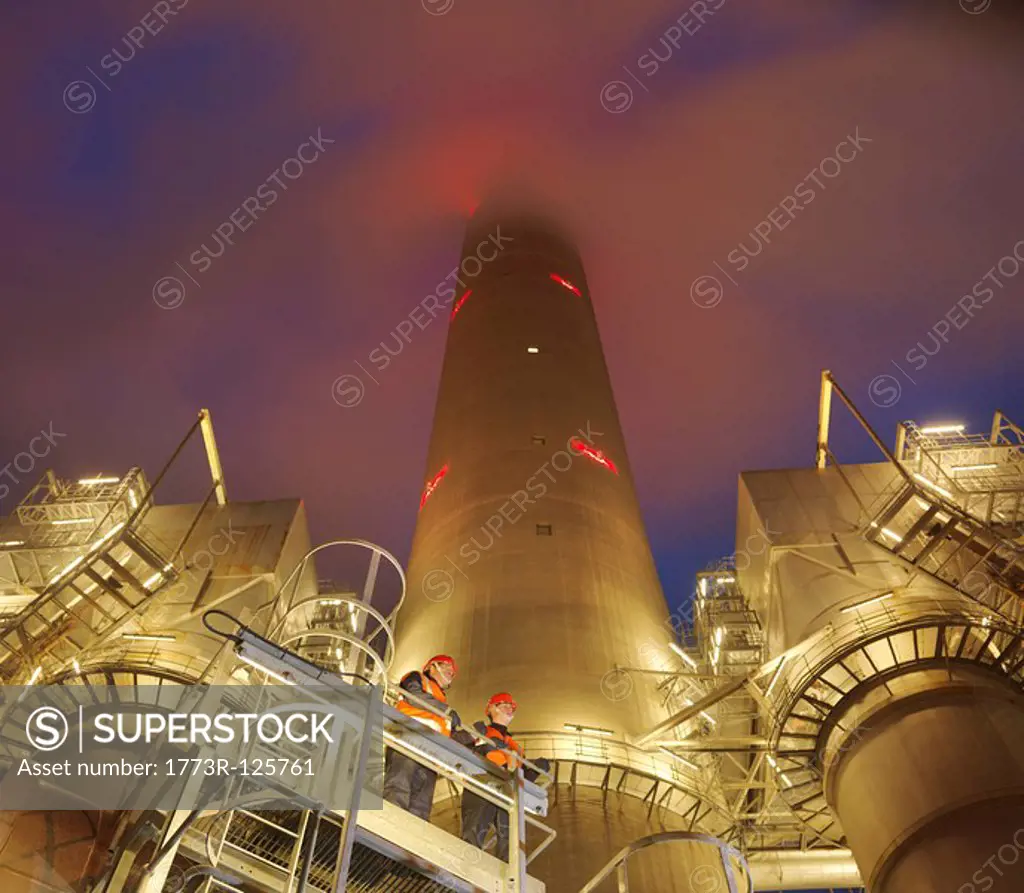 Workers And Coal Fired Power Station