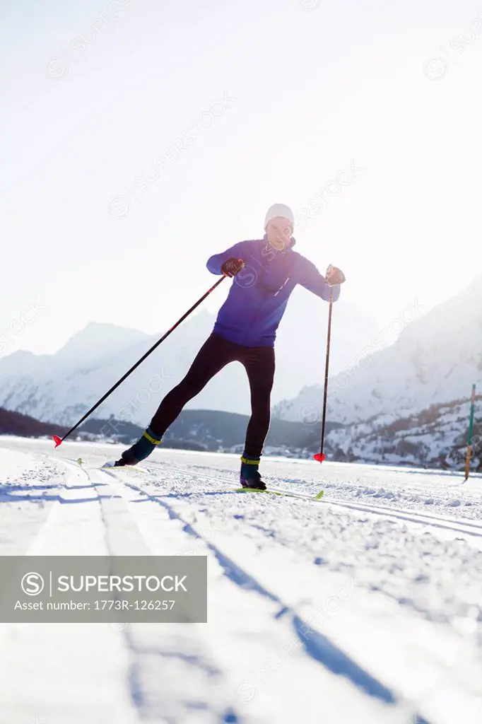 Man cross_country skiing