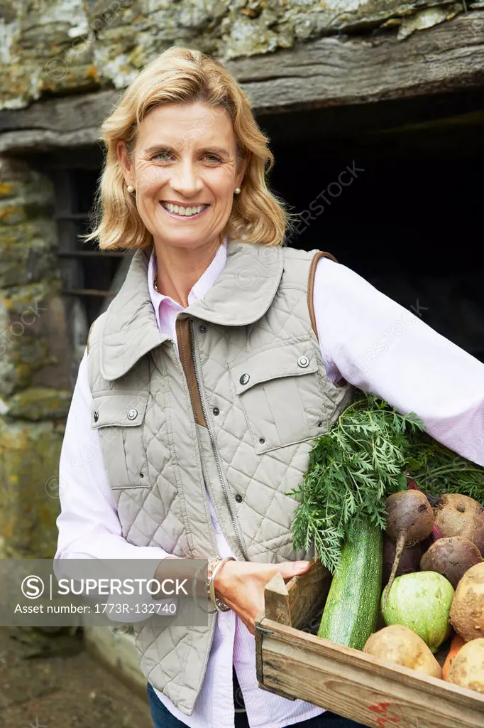 Grandmother with vegetables