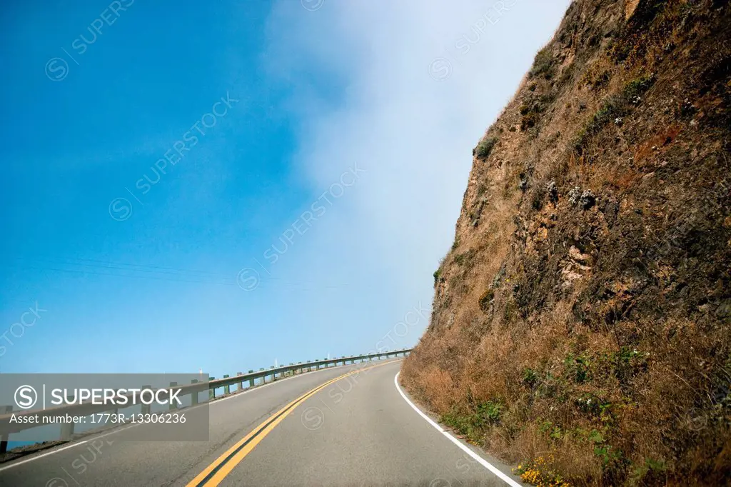 Road and cliff