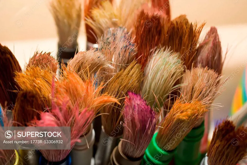 Paint brushes, close up